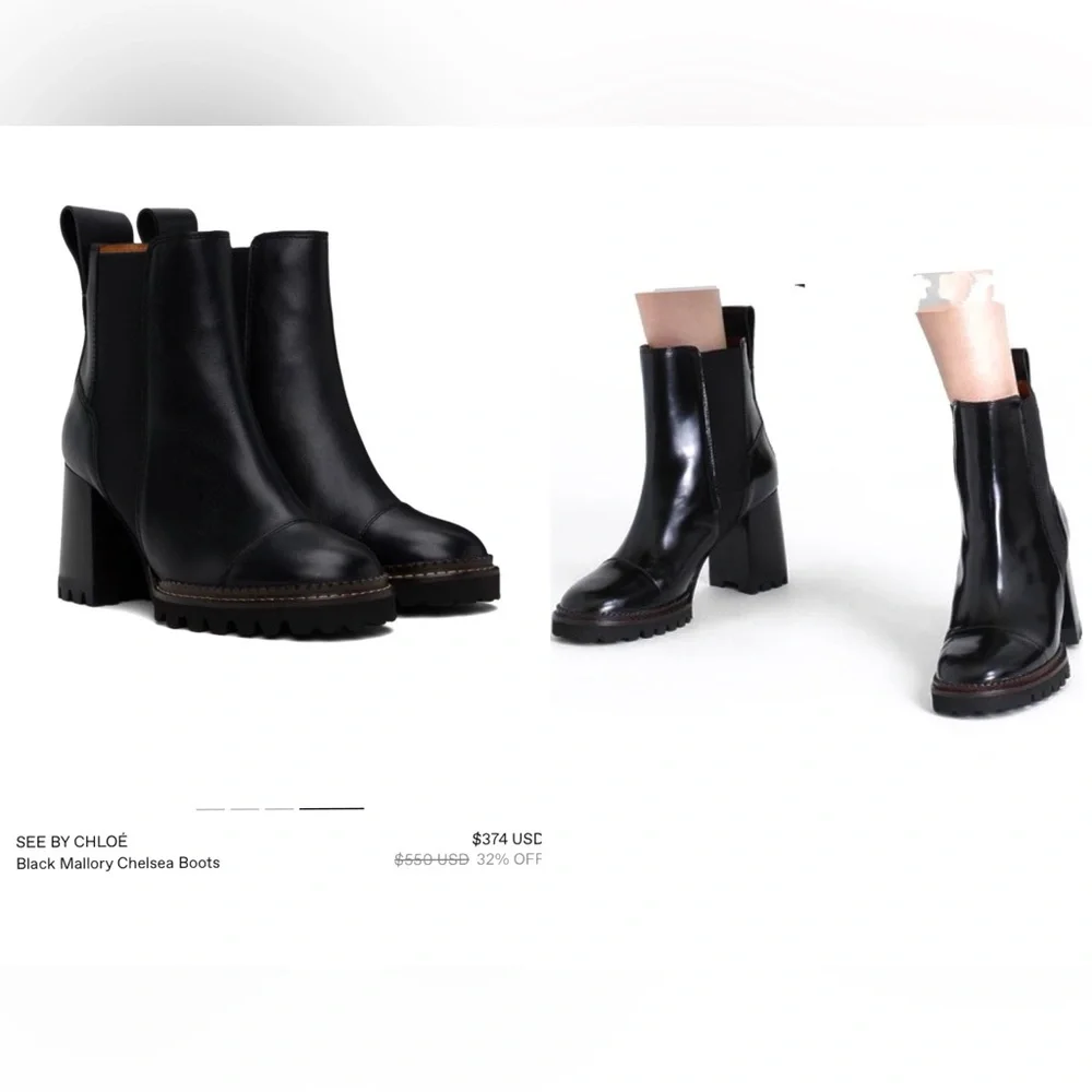 See by Chloe Mallory Chelsea lug sole boots(Dark Beige) - Picture 12 of 12